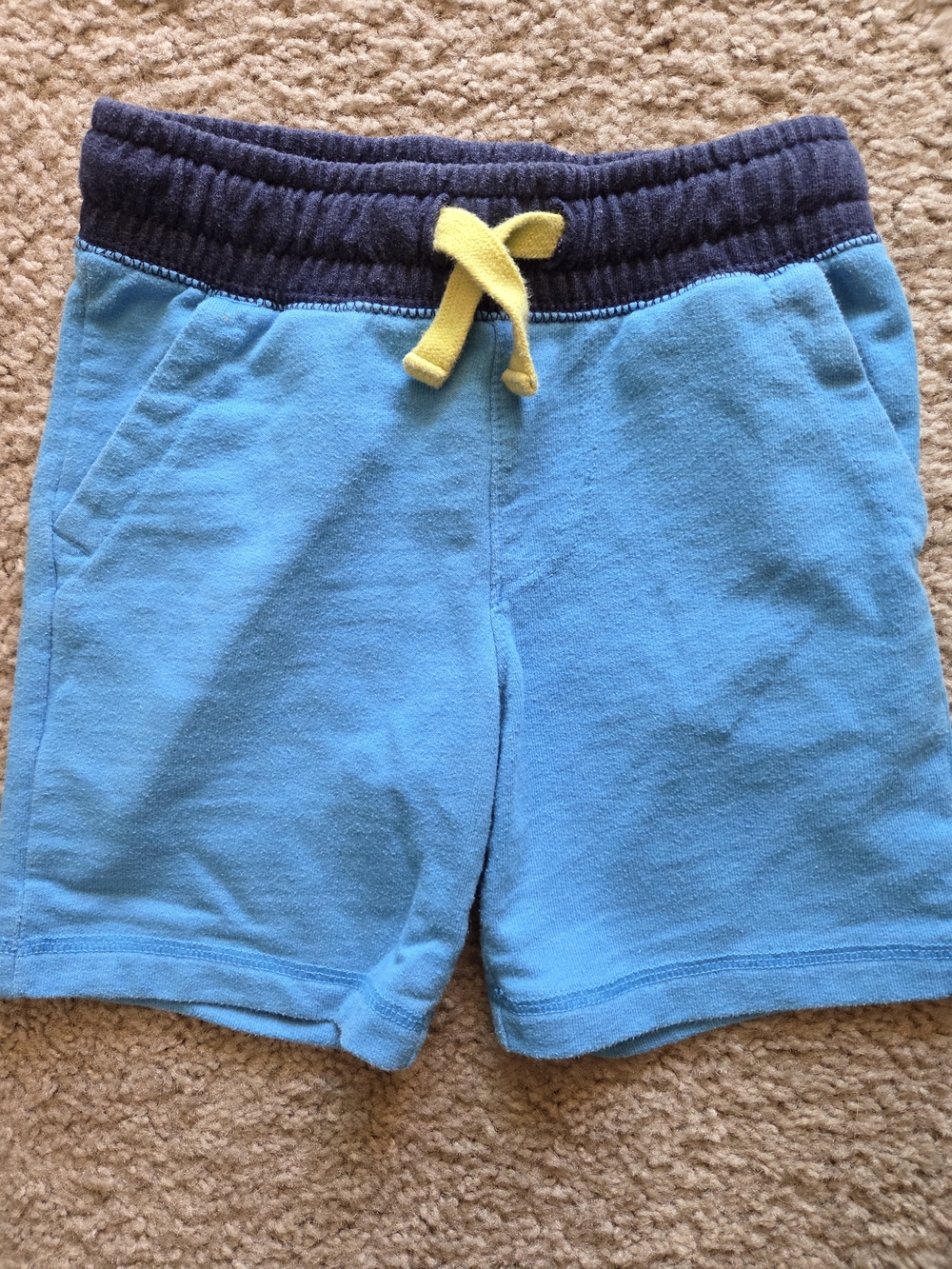 Cat & Jack Boys Blue Shorts with Navy Waistband and Yellow Drawstring Size 4T - Picture 1 of 11